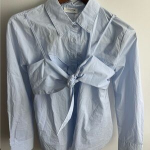 Storia light blue one of a kind blouse size small